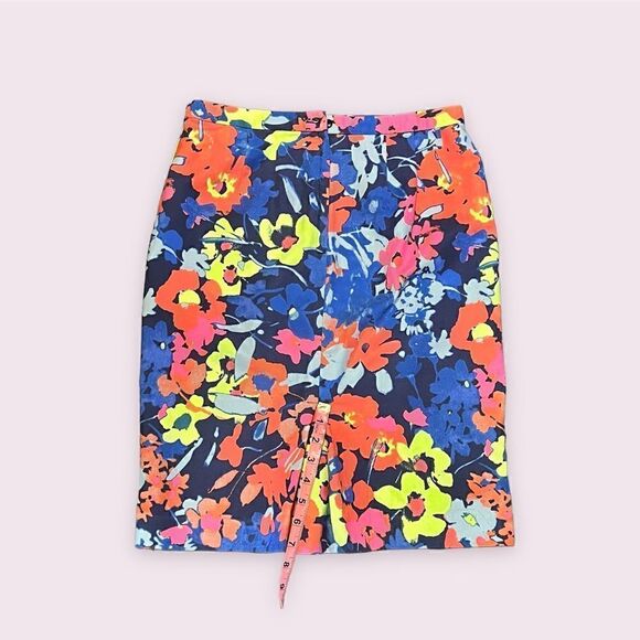 LOFT Multicolor Floral Skirt size 4 - Picture 2 of 7